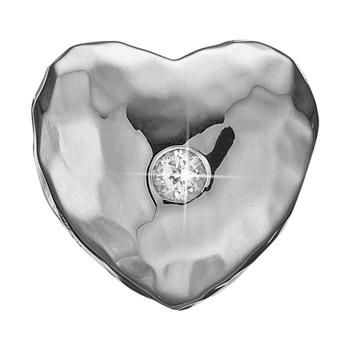 Christina Collect 925 sterlingsølv Sweet Heart Rustikt hjerte med glitrende hvitt topas, modell 623-S121